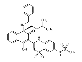 Methanesulfonamide, N-[3-[(4S)-3,4-dihydro-1-hydroxy-4-(3-methylbutyl)-3-oxo-4-[(phenylmethyl)amino]-2-naphthalenyl]-1,1-dioxido-2H-1,2,4-benzothiadiazin-7-yl]-