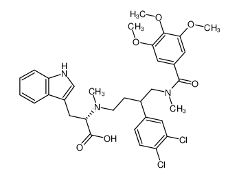 Na-(3-(3,4-dichlorophenyl)-4-(3,4,5-trimethoxy-N-methylbenzamido)butyl)-Na-methyl-L-tryptophan