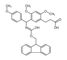 3-[5-[(9H-fluoren-9-ylmethoxycarbonylamino)-(4-methoxyphenyl)methyl]-2,4-dimethoxyphenyl]propanoic acid 124504-68-3