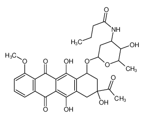 N-[6-[(3-acetyl-3,5,12-trihydroxy-10-methoxy-6,11-dioxo-2,4-dihydro-1H-tetracen-1-yl)oxy]-3-hydroxy-2-methyloxan-4-yl]butanamide 38942-41-5