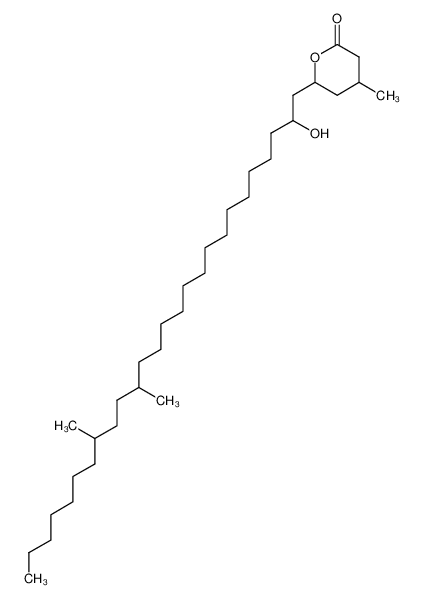 60797-23-1 6-(2-hydroxy-16,19-dimethyl-hexacosyl)-4-methyl-tetrahydro-pyran-2-one