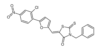 (5E)-3-benzyl-5-[[5-(2-chloro-4-nitrophenyl)furan-2-yl]methylidene]-2-sulfanylidene-1,3-thiazolidin-4-one 6178-28-5