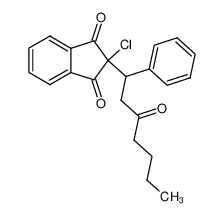 2-chloro-2-(3-oxo-1-phenylheptyl)-1H-indene-1,3(2H)-dione 42581-26-0