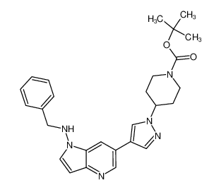 tert-butyl 4-{4-[1-(benzylamino)-1H-pyrrolo[3,2-b]pyridin-6-yl]-1H-pyrazol-1-yl}piperidine-1-carboxylate 1229458-02-9