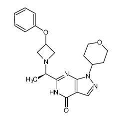 6-[(1R)-1-(3-phenoxyazetidin-1-yl)ethyl]-1-(tetrahydro-2H-pyran-4-yl)-1,5-dihydro-4H-pyrazolo[3,4-d]pyrimidin-4-one