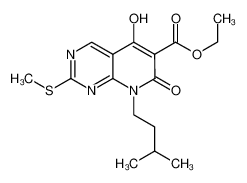 Ethyl 5-hydroxy-8-isopentyl-2-(methylthio)-7-oxo-7,8-dihydropyrido[2,3-d]pyrimidine-6-carboxylate 1253790-09-8