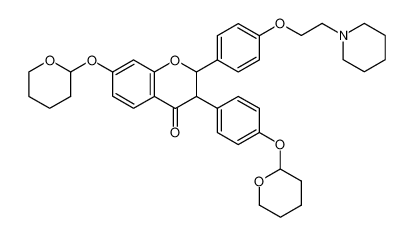 151533-32-3 spectrum, 2-(4''-[2'''-piperidinoethoxy]phenyl)-3-(4'-tetrahydropyranyloxyphenyl)-7-tetrahydropyranyloxy-2,3-dihydro-4H-1-benzopyran-4-one