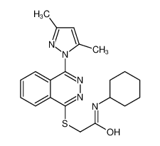 N-Cyclohexyl-2-{[4-(3,5-dimethyl-1H-pyrazol-1-yl)-1-phthalazinyl] sulfanyl}acetamide 606122-27-4