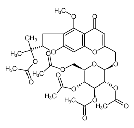 80681-47-6 (2R,3R,4S,5R,6R)-2-(acetoxymethyl)-6-(((S)-2-(2-acetoxypropan-2-yl)-4-methoxy-5-oxo-2,3-dihydro-5H-furo[3,2-g]chromen-7-yl)methoxy)tetrahydro-2H-pyran-3,4,5-triyl triacetate