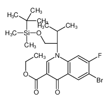 934161-52-1 6-溴-1-[(1S)-1-[[[(1,1-二甲基乙基)二甲基硅烷基]氧基]甲基]-2-甲基丙基]-7-氟-1,4-二氢-4-氧代-3-喹啉羧酸乙酯