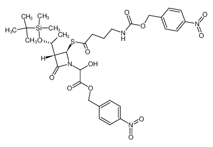 81225-28-7 p-nitrobenzyl 2-<(3S,4R)-3-<(1R)-(tert-butyldimethylsiloxy)ethyl>-4-(4-p-nitrobenzyloxycarbonylaminobutyrylthio)-2-oxoazetidin-1-yl>-2-hydroxyacetate