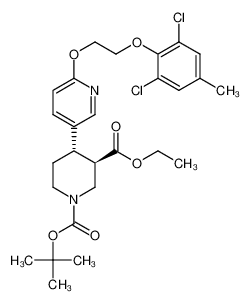 1-(tert-butyl) 3-ethyl (3R,4S)-4-(6-(2-(2,6-dichloro-4-methylphenoxy)ethoxy)pyridin-3-yl)piperidine-1,3-dicarboxylate 1265907-56-9