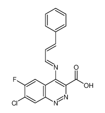 7-Chloro-6-fluoro-4-{(E)-[(2E)-3-phenyl-2-propen-1-ylidene]amino} -3-cinnolinecarboxylic acid