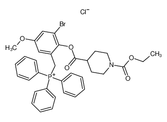 [(3-bromo-2-[(1-ethoxycarbonylpiperid-4-yl)carbonyloxy]-5-methoxy-phenyl)methyl]-triphenyl-phosphonium chloride 153355-41-0