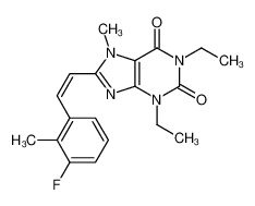 1,3-diethyl-8-[(E)-2-(3-fluoro-2-methylphenyl)ethenyl]-7-methylpurine-2,6-dione