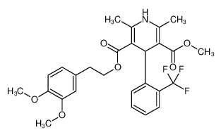 5-O-[2-(3,4-dimethoxyphenyl)ethyl] 3-O-methyl 2,6-dimethyl-4-[2-(trifluoromethyl)phenyl]-1,4-dihydropyridine-3,5-dicarboxylate 887354-72-5