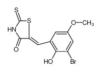 5-[(3-bromo-2-hydroxy-5-methoxyphenyl)methylidene]-2-sulfanylidene-1,3-thiazolidin-4-one 331711-38-7