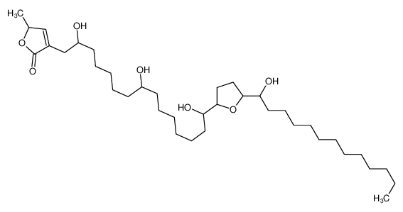 2-methyl-4-[2,8,15-trihydroxy-15-[5-(1-hydroxytridecyl)oxolan-2-yl]pentadecyl]-2H-furan-5-one 137550-92-6