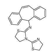 N-(11H-dibenzo[1,2-a:1',2'-e][7]annulen-11-yl)-3-(4,5-dihydro-1,3-thiazol-2-yl)-1,3-thiazolidin-2-imine 1072145-33-5