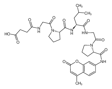 4-[[2-[(2S)-2-[[(2S)-4-甲基-1-[[2-[(2S)-2-[(4-甲基-2-氧代苯并吡喃-7-基)氨基甲酰]吡咯烷-1-基]-2-氧代乙基]氨基]-1-氧代戊烷-2-基]氨基甲酰]吡咯烷-1-基]-2-氧代乙基]氨基]-4-氧代丁酸