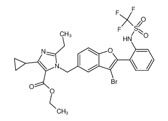 ethyl 1-[[3-bromo-2-[2-[[(trifluoromethyl)sulfonyl]amino]phenyl]-5-benzofuranyl]methyl]-4-cyclopropyl-2-ethyl-1H-imidazole-5-carboxylate 146623-66-7