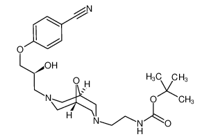 tert-butyl N-[2-[3-[3-(4-cyanophenoxy)-2-hydroxypropyl]-9-oxa-3,7-diazabicyclo[3.3.1]nonan-7-yl]ethyl]carbamate 335619-18-6