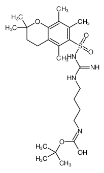 tert-butyl N-[4-[[amino-[(2,2,5,7,8-pentamethyl-3,4-dihydrochromen-6-yl)sulfonylamino]methylidene]amino]butyl]carbamate 1352925-66-6