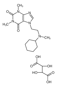 7-[2-[cyclohexyl(methyl)amino]ethyl]-1,3-dimethylpurine-2,6-dione,(2R,3R)-2,3-dihydroxybutanedioic acid