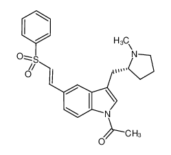 180637-88-1 spectrum, (R)-1-acetyl-5-[2-(phenylsulfonyl)ethyenyl]-3-(N-methylpyrrolidin-2-ylmethyl)-1H-indole