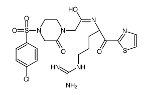 N-[(2S)-5-Carbamimidamido-1-oxo-1-(1,3-thiazol-2-yl)-2-pentanyl]- 2-{4-[(4-chlorophenyl)sulfonyl]-2-oxo-1-piperazinyl}acetamide 549506-52-7