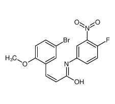 (E)-3-(5-bromo-2-methoxyphenyl)-N-(4-fluoro-3-nitrophenyl)prop-2-enamide 6198-21-6