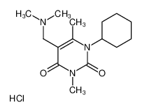 1-cyclohexyl-5-[(dimethylamino)methyl]-3,6-dimethylpyrimidine-2,4-dione,hydrochloride 53494-15-8