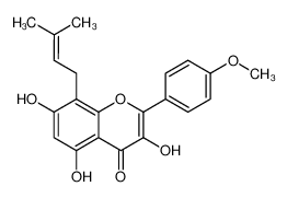 3,5,7-trihydroxy-2-(4-methoxyphenyl)-8-(3-methylbut-2-enyl)chromen-4-one 118525-40-9