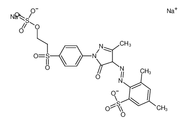 disodium,3,5-dimethyl-2-[[3-methyl-5-oxo-1-[4-(2-sulfonatooxyethylsulfonyl)phenyl]-4H-pyrazol-4-yl]diazenyl]benzenesulfonate 93904-43-9