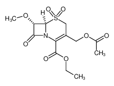 104182-16-3 (6R,7S)-3-Acetoxymethyl-7-methoxy-5,5,8-trioxo-5λ6-thia-1-aza-bicyclo[4.2.0]oct-2-ene-2-carboxylic acid ethyl ester