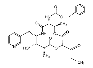 128829-07-2 benzyl ((5R,6S,9S,10S,11R)-10-hydroxy-5,11-dimethyl-3,7,12-trioxo-2-propionyl-9-(pyridin-3-ylmethyl)-1,4-dioxa-8-azacyclododecan-6-yl)carbamate