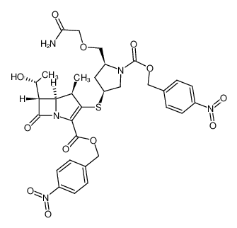 (4R,5S,6S)-3-[(3S,5S)-5-Carbamoylmethoxymethyl-1-(4-nitro-benzyloxycarbonyl)-pyrrolidin-3-ylsulfanyl]-6-((R)-1-hydroxy-ethyl)-4-methyl-7-oxo-1-aza-bicyclo[3.2.0]hept-2-ene-2-carboxylic acid 4-nitro-benzyl ester