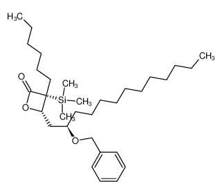 161443-50-1 (3R,4S)-3-hexyl-3-trimethylsilyl-4-((R)-2'-(benzyloxy)tridecyl)-2-oxetanone