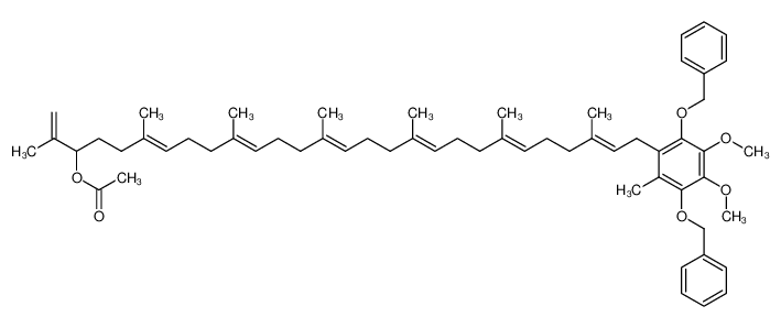 66958-29-0 (6E,10E,14E,18E,22E,26E)-28-(2,5-bis(benzyloxy)-3,4-dimethoxy-6-methylphenyl)-2,6,10,14,18,22,26-heptamethyloctacosa-1,6,10,14,18,22,26-heptaen-3-yl acetate