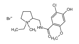 5-chloro-N-[(1-ethyl-1-methylpyrrolidin-1-ium-2-yl)methyl]-4-hydroxy-2-methoxybenzamide,bromide 28478-49-1