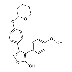 120402-05-3 spectrum, 4-(4-methoxyphenyl)-5-methyl-3-(4-((tetrahydro-2H-pyran-2-yl)oxy)phenyl)isoxazole