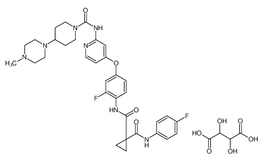 (2R,3R)-2,3-dihydroxybutanedioic acid,1-N'-[2-fluoro-4-[2-[[4-(4-methylpiperazin-1-yl)piperidine-1-carbonyl]amino]pyridin-4-yl]oxyphenyl]-1-N-(4-fluorophenyl)cyclopropane-1,1-dicarboxamide 1007601-96-8