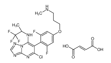 849550-67-0 structure, C22H22ClF5N6O5