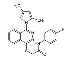 2-{[4-(3,5-Dimethyl-1H-pyrazol-1-yl)-1-phthalazinyl]sulfanyl}-N-( 4-fluorophenyl)acetamide 606122-31-0