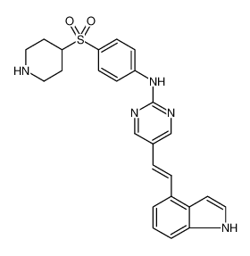 2-Pyrimidinamine, 5-[(1E)-2-(1H-indol-4-yl)ethenyl]-N-[4-(4-piperidinylsulfonyl)phenyl]- 937013-83-7