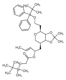 115118-87-1 <3aS-<3aα,4α,7aα,7α(3E,2S*)>>-tetrahydro-2,2-dimethyl-4-<2-<<(1,1-dimethylethyl)diphenylsilyl>oxy>ethyl>-α(1-propenyl)-4H-1,3-dioxolo<4,5-c>pyran-7-ethanol<<(1,1-dimethylethyl)dimethylsilyl>oxy>acetate