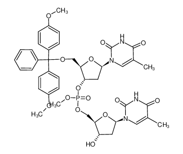 87007-52-1 (2R,3S,5R)-2-((bis(4-methoxyphenyl)(phenyl)methoxy)methyl)-5-(5-methyl-2,4-dioxo-3,4-dihydropyrimidin-1(2H)-yl)tetrahydrofuran-3-yl (((2R,3S,5R)-3-hydroxy-5-(5-methyl-2,4-dioxo-3,4-dihydropyrimidin-1(2H)-yl)tetrahydrofuran-2-yl)methyl) methyl phosphate