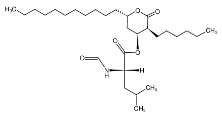 N-甲酰基-L-亮氨酸(3S,4S,6S)-3-己基四氢-2-氧代-6-十一烷基-2H-吡喃-4-基酯