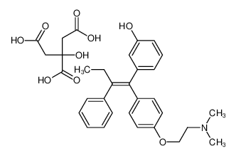 3-[(E)-1-[4-[2-(dimethylamino)ethoxy]phenyl]-2-phenylbut-1-enyl]phenol,2-hydroxypropane-1,2,3-tricarboxylic acid 97752-20-0