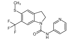 2,3-二氢-5-(甲基硫代)-n-3-吡啶-6-(三氟甲基)-(1h)-吲哚-1-羧酰胺